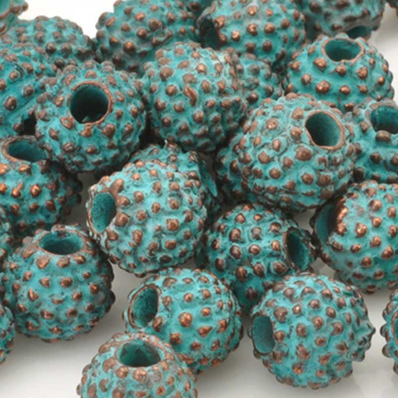 Casting Beads-13mm Coarse-Green Patina