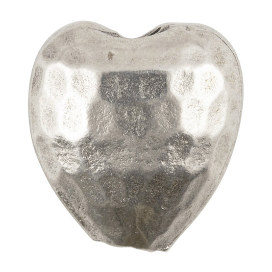 Casting Beads-15mm Hammered Heart-Antique Silver