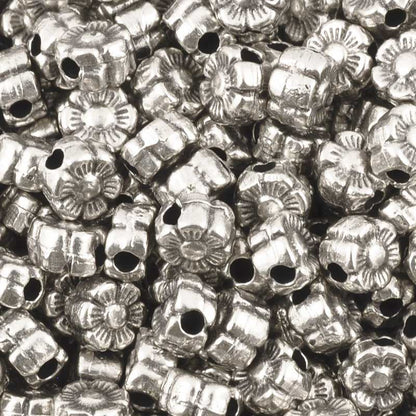 Casting Beads-6mm Flower Spacer-Antique Silver