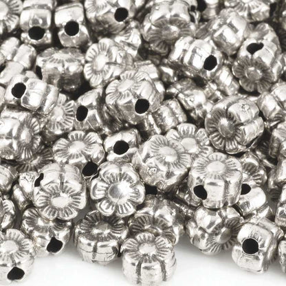 Casting Beads-6mm Flower Spacer-Antique Silver