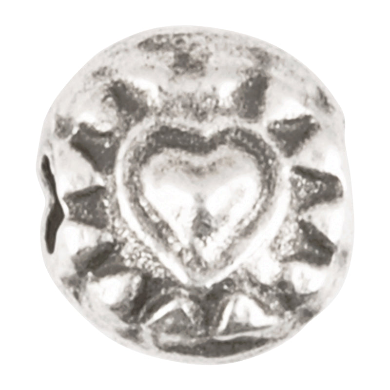 Casting Beads Wholesale-7mm Ornate Heart-Antique Silver