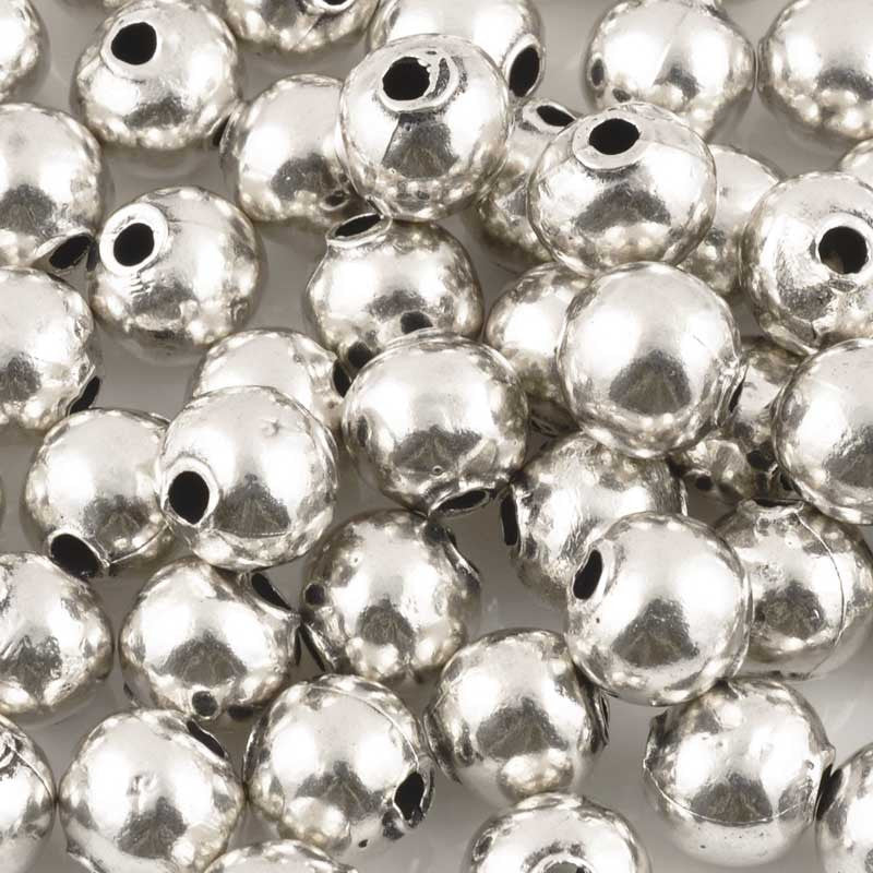 Casting Beads-7mm Round-Antique Silver