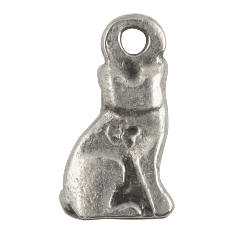 Casting Charm-10x15mm Tiny Cat-Antique Silver-Quantity 2