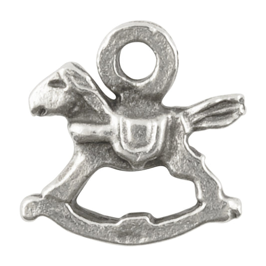 Casting Charm-14x15mm Rocking Horse-Antique Silver-Quantity 1