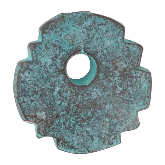 Casting Charm-15mm Jagged Circle-Green Patina