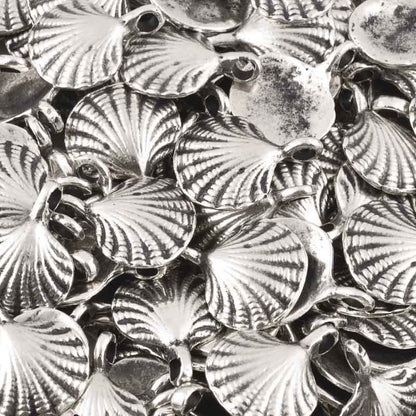 Casting Charm-15x18mm Clam Shell-Antique Silver