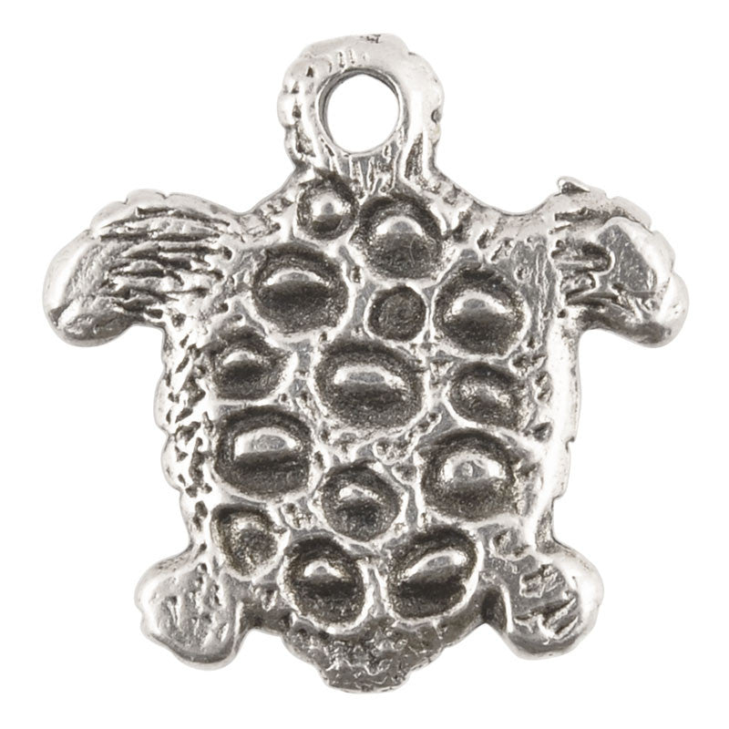 Casting Charm-17mm Tiny Turtle-Antique Silver