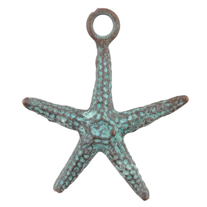 Casting Charm-23x25mm Starfish-Green Patina-Quantity 1