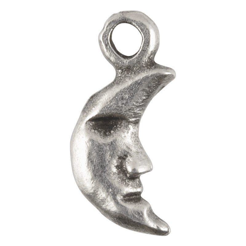 Casting Charm-7x15mm Tiny Moon-Antique Silver