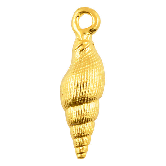 Casting Charm-8x25mm Conical Shell-Gold