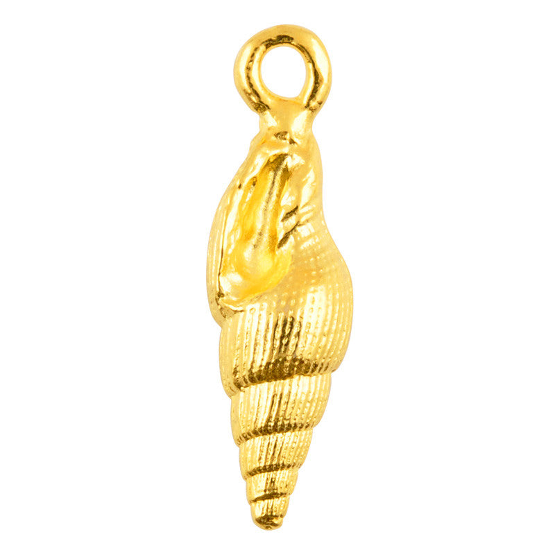 Casting Charm-8x25mm Conical Shell-Gold