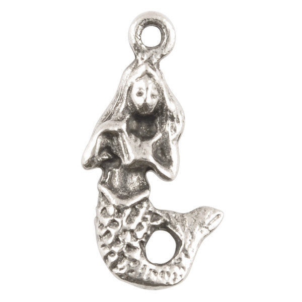 Casting Charm-10x24mm Mermaid-Antique Silver