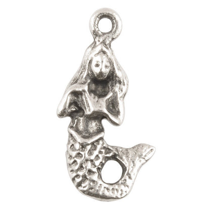 Casting Charm-10x24mm Mermaid-Antique Silver