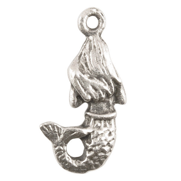 Casting Charm-10x24mm Mermaid-Antique Silver