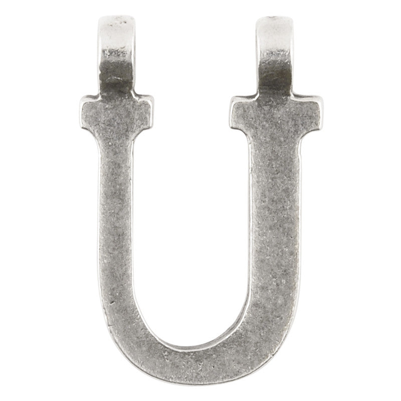 Casting-19x28mm Letter "U"-Antique Silver