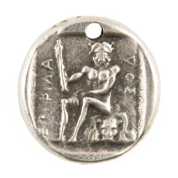 Casting-22mm Coin Pendant-Antique Silver