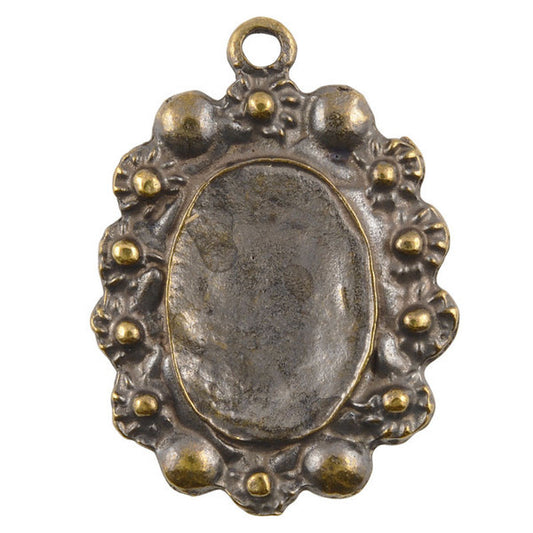 Castings-25x34mm Floral Bezel-Antique Bronze