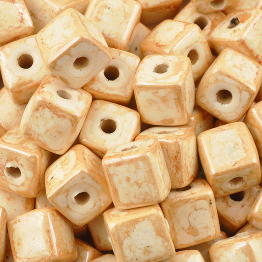 Ceramic Beads-10mm Cube-Arancio-Quantity 1