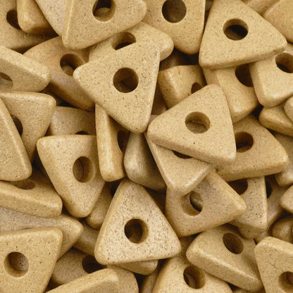 Ceramic Beads-10mm Triangle Disc-Ecru