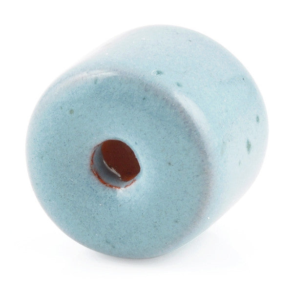 Ceramic Beads-10x13mm Round Tube-Stone Blue