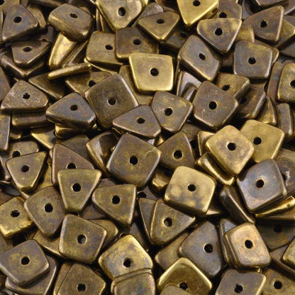 Ceramic Beads-14mm Abstract-Antique Bronze-Quantity 5