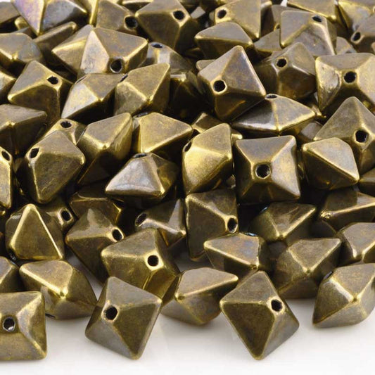 Ceramic Beads-15mm Octahedron-Antique Bronze