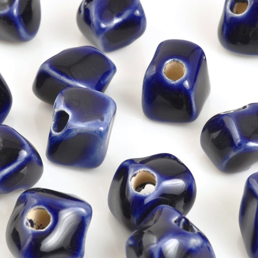 Ceramic Beads-16mm Chunky-Phthalo Blue-Quantity 1