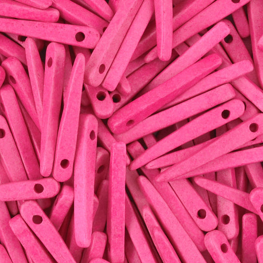 Ceramic Beads-31mm Dagger-Fuchsia Rose-Quantity 5