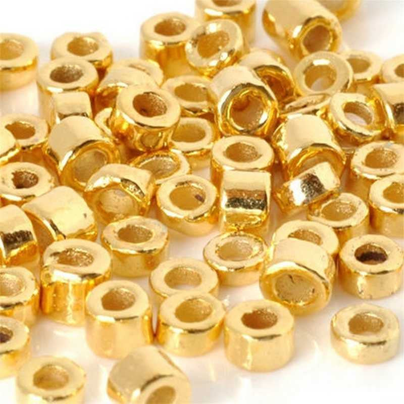 Ceramic Beads-3mm Tube-Gold-Quantity 25