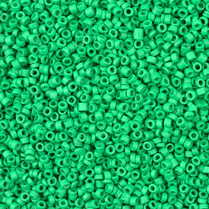 Ceramic Beads-3mm Tube-Bright Green-5 Grams