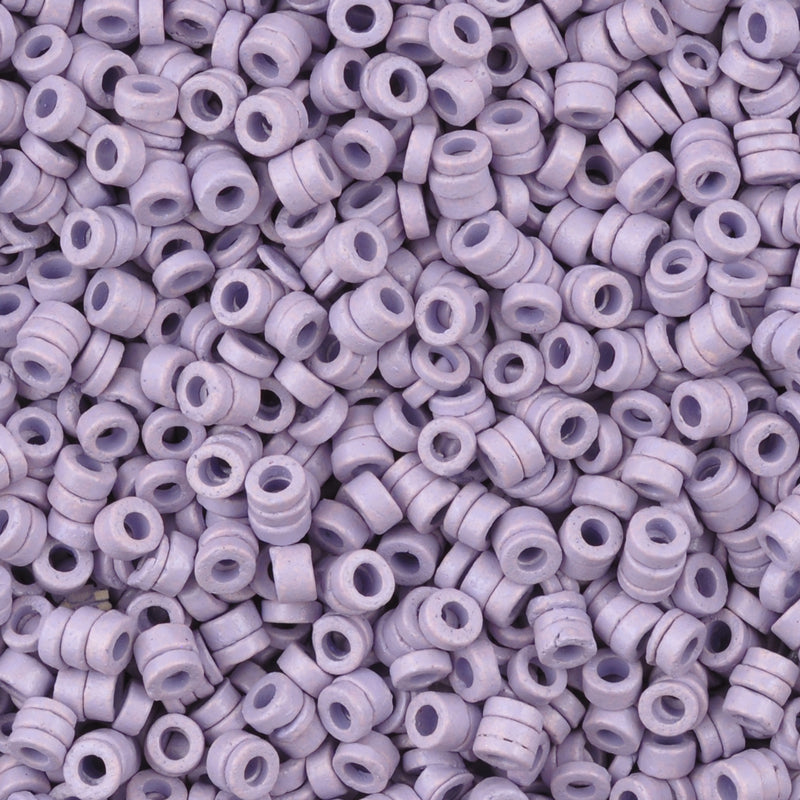 Ceramic Beads-3mm Tube-Lilac-5 Grams