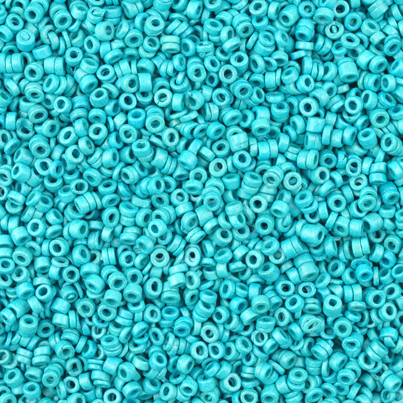 Ceramic Beads-3mm Tube-Turquoise-5 Grams