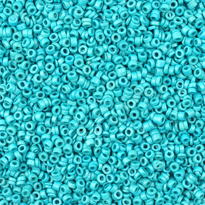 Ceramic Beads-3mm Tube-Turquoise-5 Grams