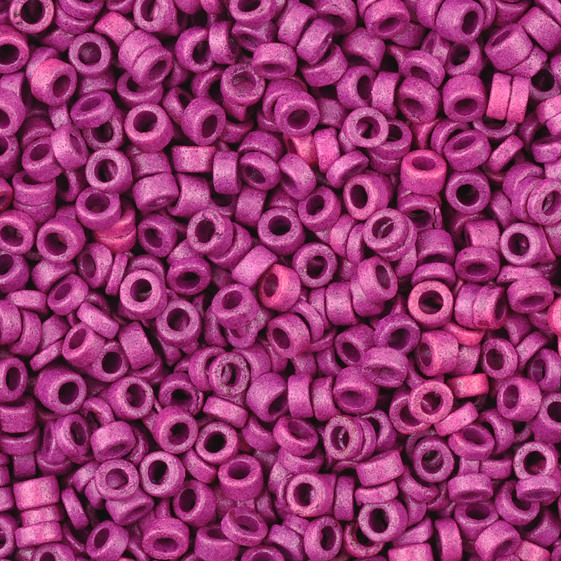 Ceramic Beads-3mm Tube-Violet Ultramarine-5 Grams