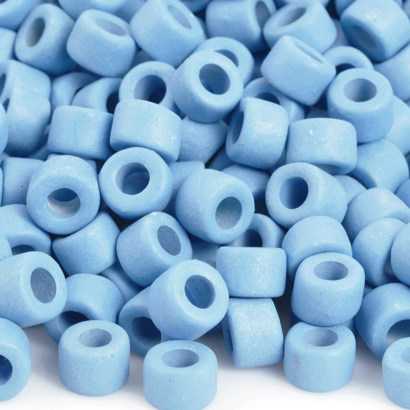 Ceramic Beads-4x6mm Tube-Arctic Blue