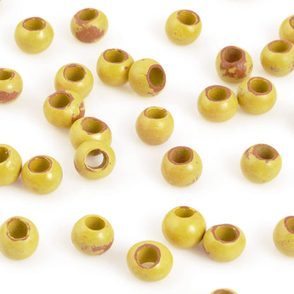 Ceramic Beads-5mm Round-Straw-Quantity 20