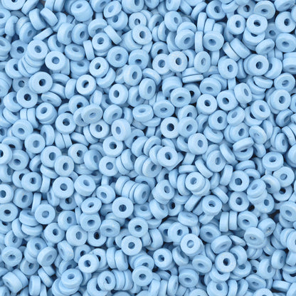 Ceramic Beads-6mm Round Disc-Arctic Blue-Quantity 50