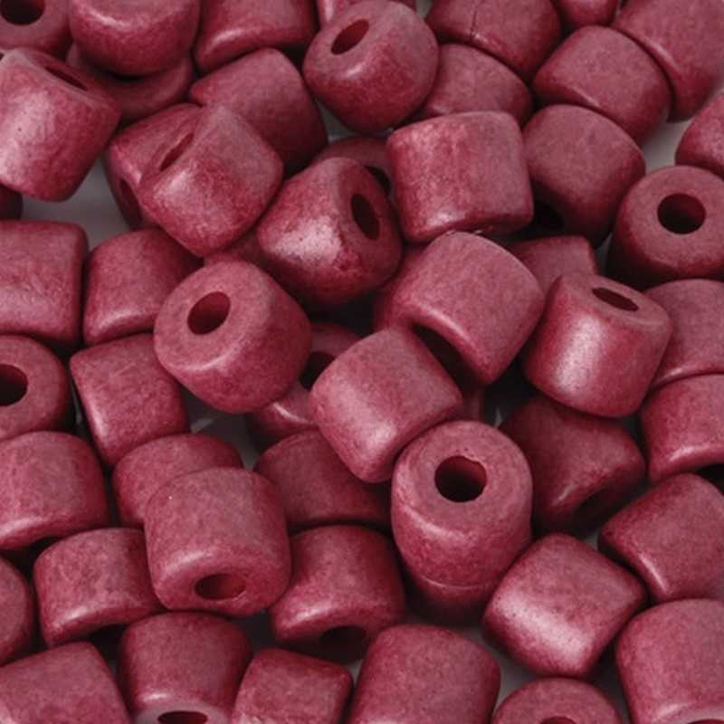 Ceramic Beads-6x8mm Tube-Bordeaux