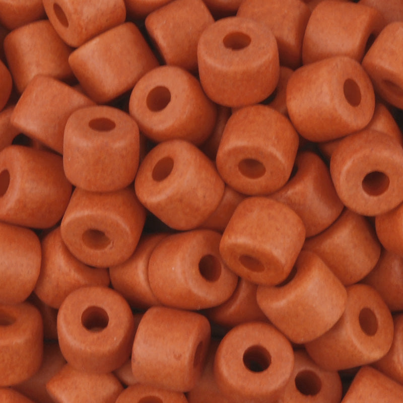 Ceramic Beads-6x8mm Tube-Tangerine