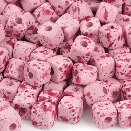 Ceramic Beads-7mm Cube-Bebe Smile