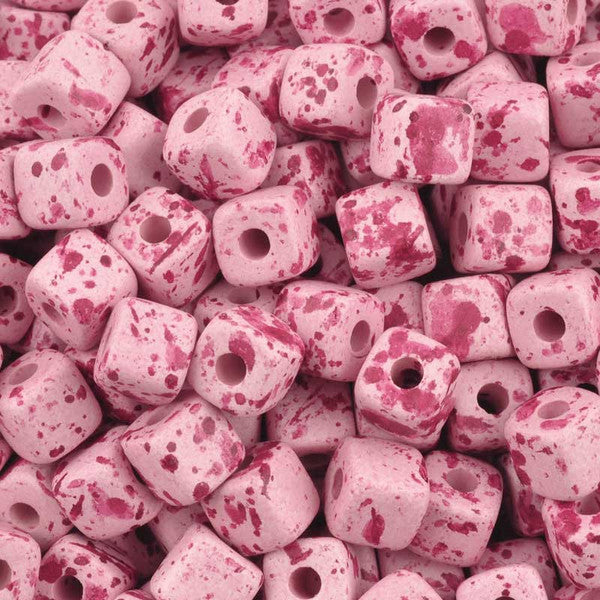 Ceramic Beads-7mm Cube-Bebe Smile