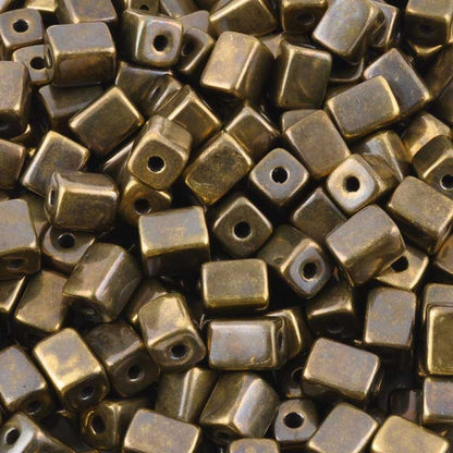 Ceramic Beads-8x5mm Rectangle Tube-Antique Bronze