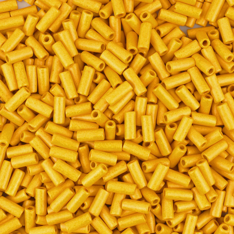 Ceramic Beads-8x4mm Tube-Indian Yellow