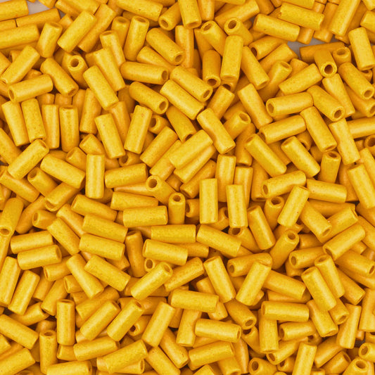 Ceramic Beads-8x4mm Tube-Indian Yellow