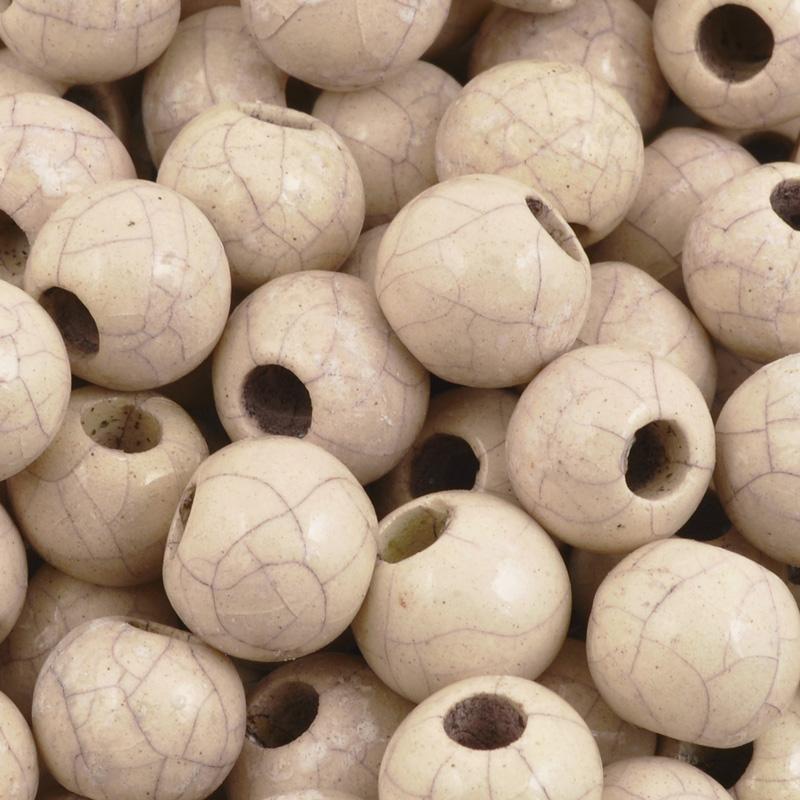 Ceramic Beads-9mm Round-Antique Dust-Quantity 2