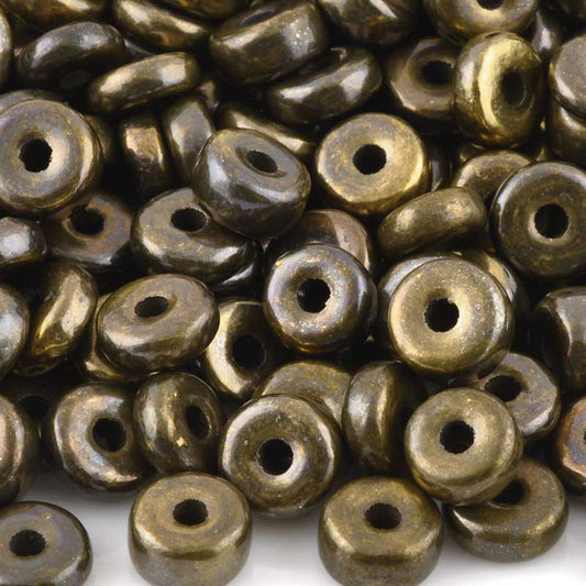 Ceramic Beads-9mm Round Disc-Antique Bronze