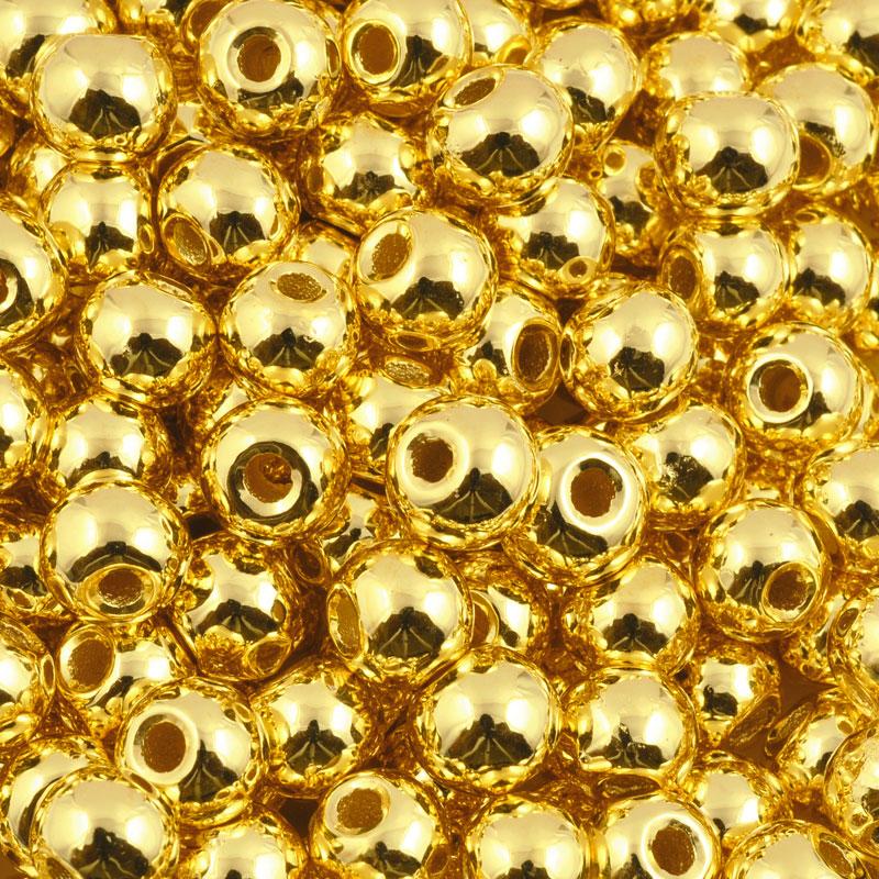 Ceramic Beads-9mm Round-Gold-Quantity 1