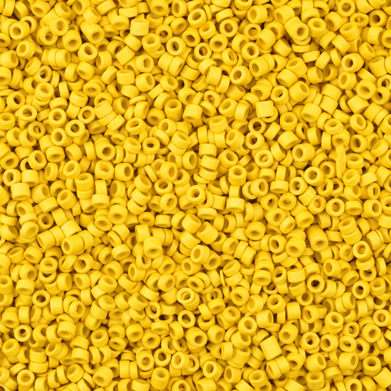 Ceramic Beads Wholesale-3mm Tube-Indian Yellow-50 Grams