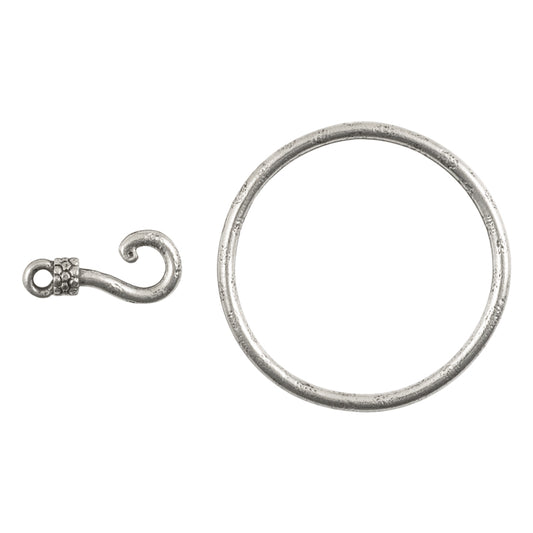 Clasp-31x42mm Hook With Large Ring-Antique Silver-Quantity 1