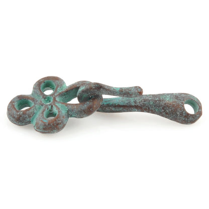 Clasp-7x17mm Hook & 9x13mm Eye-Green Patina